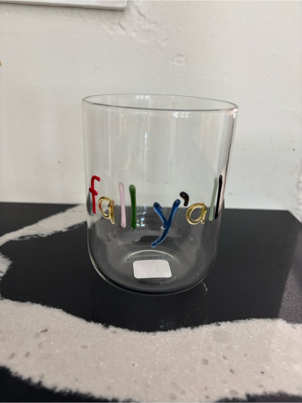 Anthropologie 'fall y'all' Multicolor Glass Tumbler